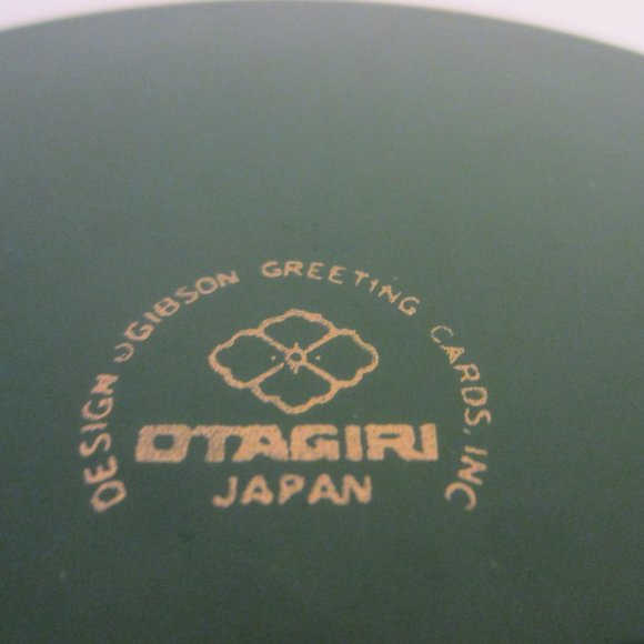 Ottagiri Japan Green Lacquer Gold Painted Ornament Box of Coasters Set - Picture 4 of 10